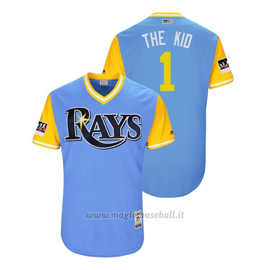 Maglia Baseball Uomo Rays Willy Adames 2018 Llws Players Weekend The Kid Light TOrnto Blue Jays